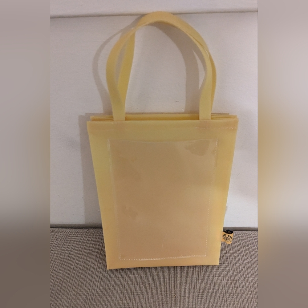 Small Yellow/Orange Clear Plastic Tote Bag